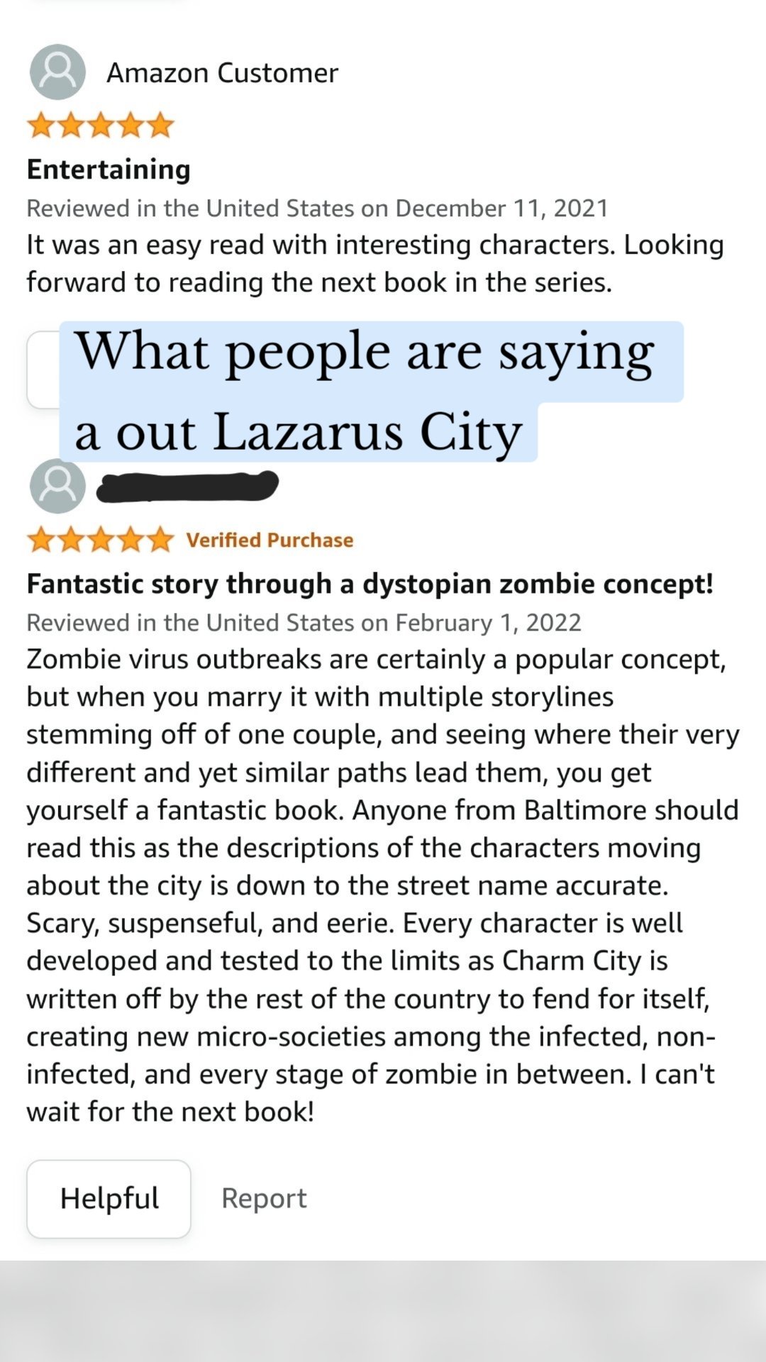 What people are saying a out Lazarus City